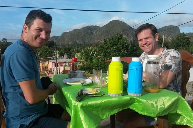 'Breakfast at the roof terrace' Casas particulares are an alternative to hotels in Cuba.